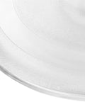 Close-up corner of Universal 9.6 Inch Microwave Glass Turntable Plate Replacement With Coupler And Roller Ring For Kenmore Panasonic GE