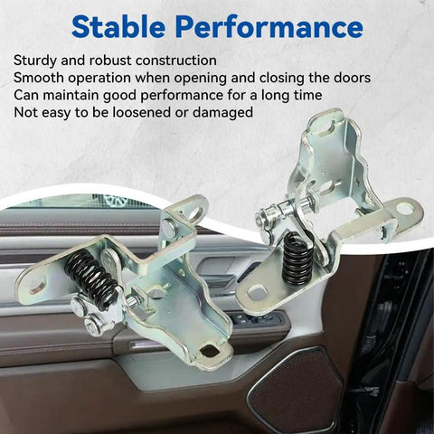 Top Shelf Front Lower Door Hinge Combo For Your Dodge Ram Whip Includes Driver Left And Passenger Right Brackets close-up view, steel construction, stable performance.