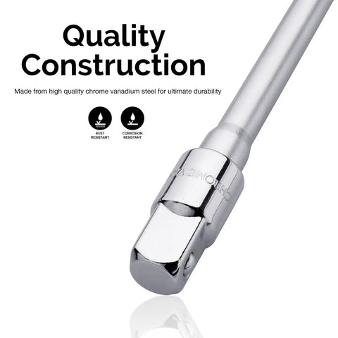 Close-up of Three Eighths Inch Drive T Handle Wrench With Long Reach For Tight Spaces Heavy Duty Chrome Vanadium Steel Construction