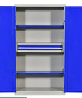 Extra Tall Heavy Duty Steel Tool Cabinet With Lockable Two Door Design Large Capacity Garage Storage For Tools And Equipment Industrial Grade Metal Storage Cabinet For Basement Workshop And Warehouse, open view
