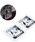 UXRTXCVYG Steel Gate Lock Hasp Latch Hardware Fitting showing two shiny steel latches with base plates in close-up view.