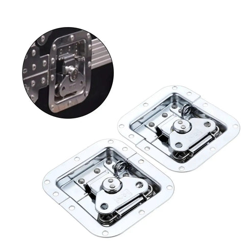 UXRTXCVYG Steel Gate Lock Hasp Latch Hardware Fitting showing two shiny steel latches with base plates in close-up view.