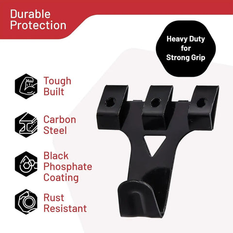 Heavy duty black carbon steel picture hanging hook for secure mount from Complete 303 Piece Picture Hanging Hardware Kit With Heavy Duty Wall Hooks Drywall Anchors And Screw Assortment For Rock Solid Gallery Displays No Sweat Installation.