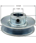 Heavy Duty 3.5 Inch V Belt Pulley With 1 Groove 1 Inch Bore 1/4 X 1/8 Keyseat Includes 2 Screws And Wrench Zinc Plated 1020 Steel Motor Pulley
