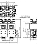 Technical drawing of Top Shelf Sw822 Replacement Contactor 48V DC 100 Amps with dimensions and specifications.