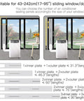 Installed Sliding Door Air Conditioner Vent Kit With Universal Five Point Nine Inch Hose And Coupler for window or sliding glass doors.