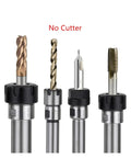 Smooth Running Milling Extension Rod With Straight Shank For CNC Tools featuring four tool holders without cutters.