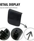 Infiniti Q50 Front Right Bumper Tow Eye Cover Cap Replacement For 2018 2019 2020, close-up of black plastic detail