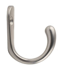 Robe Hook Satin Nickel Set Of 5, Heavy Duty Zinc Alloy Wall Hanger close-up view, showing satin finish and screw hole