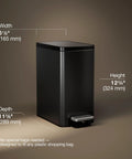Black Stainless Small Trash Can With Foot Pedal And Quiet Close Lid 1.6 Gallon 6 Liter Fingerprint Resistant Stainless Steel Waste Bin Dimensions