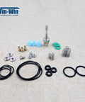 Front view of 2Pcs waterjet inlet poppet spare parts kit with springs, seals, O-rings, and nozzles.