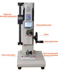 High Precision Digital Force Gauge With Manual Test Stand And Hand Wheel Push Pull Gauge For Tension And Compression Testing 8.6 Inch Stroke Clear Display Real Time Displacement Ball Screw Build ZP3000N, front view
