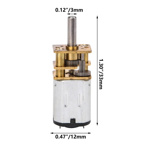 12mm DC Gear Motor Speed Reducer Replacement For GA12-N20 1000RPM Mini Metal Electric 6V with visible shaft and gears