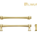 10 Pack Brushed Gold Cabinet Pulls, 7.5 Inch Center To Center Zinc Alloy Handles for kitchen, drawers, with close-up details