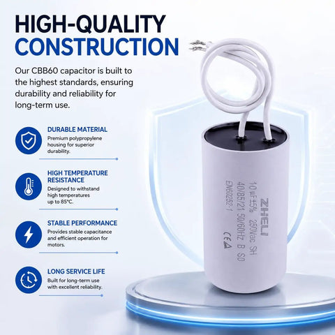 CBB60 Motor Run Capacitor 50uF Plus Or Minus 5 Percent MFD 110 125 250 VAC 50 60Hz with premium material and build