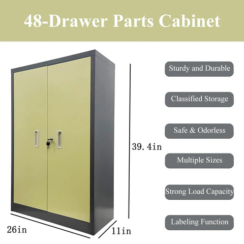 Beefy Built Tough Heavy Duty Steel Garage Storage Cabinet With 48 Drawers For Hardware Organizer Nails Screws Bolts Nuts