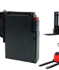Top Tier 24 Volt 20 Ah Lithium Pallet Truck Battery With Solid Safety Bms Power For Electric Forklift Stackers and Heavy Duty Warehouse Moving Jobs, side view.