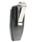 Back view of Marantec M3 2312 315 MHz Two Button Remote With Programming Pin for garage door opener showing metal clip