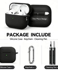 Crystal Clear Slim Protective Case For AirPods 4 And 5 Usb-C Versions 2024 Plus 2026 With Essential Cleaning Kit one-piece design with keychain and cleaning pen