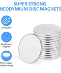 Front view: round neodymium disc magnets, silver finish, 15x1 mm, 100-pack for crafts and office use