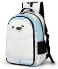 Snowflake Cub Printed Unisex Backpack With Large Capacity For School Work Or Travel, durable polyester daypack featuring bear design.