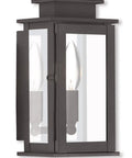Transitional One Light Outdoor Wall Lantern in Bronze Dark Finish with Clear Glass Princeton Collection Handcrafted Brass Exterior Fixture for Porch or Garden Weatherproof Outdoor Lighting Old School Vibe Built to Last