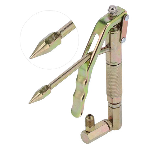 Pneumatic Grease Gun With 360 Degree Rotation And High Pressure Lubrication Capability, close-up of nozzle and handle
