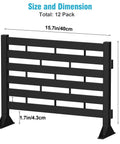 12 Pack Plastic Fence Panels Privacy Screen For Backyard Patio Balcony No Tools Required Modular Garden Fence Enclosures Black