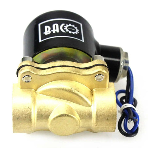 Brass Electric Solenoid Valve Half Inch NPT Normally Closed 110V AC For Water Gas And Air Use Durable Brass Body Front View