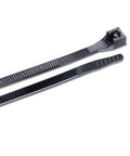 8 Inch Ultraviolet Black Cable Tie 0.17 Inch Wide with Dual Sided Locking Teeth for a Strong Quick Tie Down Up to 2 Inch Bundle Diameter