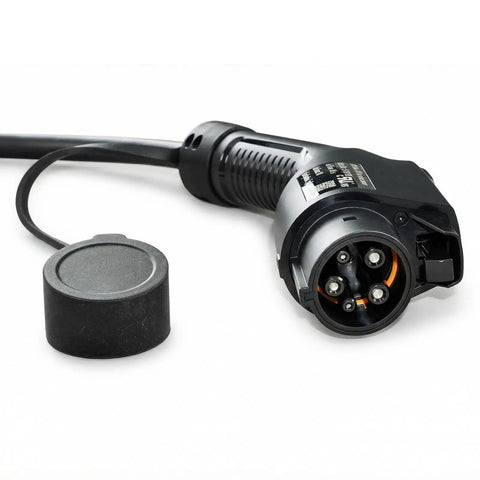 Home Ready Level 2 EV Charger Bringing Forty Eight Amps Straight To Your Driveway J1772 Electric Vehicle Charging Station with connector and cap.