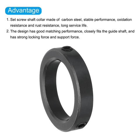 Beefy 2 Inch Bore Shaft Collar Set Screw Style Clamping Collars Carbon Steel Black 2 Pack for Motor Bases and Machinery