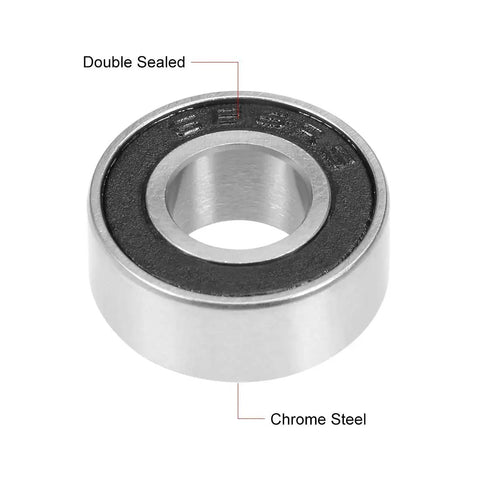 686-2RS Deep Groove Ball Bearing 6x13x5mm double sealed chrome steel close-up view showing seals