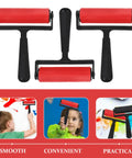 3 Piece Manual Stamping Ink Roller Kit Featuring A Super Silky Smooth Cylinder And Rugged Red Plastic Handle for crafts