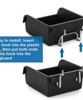 16 Pack Pegboard Bins With Metal Hooks Black Tool Organizer Cups For Garage And Workshop