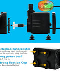 Components of 160GPH Submersible Fountain Pump With Auto Color Changing LED Light And Three Point Three Feet Tubing For Outdoor Ponds Water Features Aquariums And Fish Tanks Quiet Easy Setup