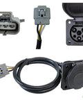 Beefy 48V Golf Cart Charging Port With 40 Inch 14 Gauge Wire, Ul Certified 120V Receptacle For Madjax Denago Models, detailed view of connections.
