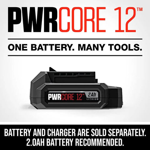 PWRCORE 12™ 2Ah lithium battery pack for power tools, designed for efficiency with a compact size.