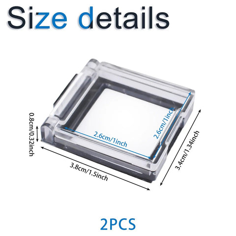 2 Pack PC Power Button Covers, Dustproof Safety Push Button Guards for Computers, size detail illustration