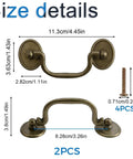 Drop Bail Cabinet Handle Pull In Vintage Brown Zinc Alloy Retro Vibe Drawer Ring Handle With 83mm Hole Spacing includes size details