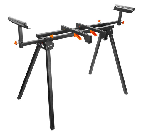 Hella Solid Collapsible Miter Saw Stand Supports 350 Lb Crush Framing Jobs With Ease Extends 80 Inches Packs Flat
