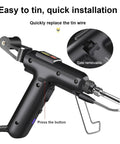 80W All In One Soldering Iron And Soldering Gun Kit With Ceramic Heater 10 In 1 Auto Soldering Set showing side removable function