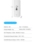 4 Pack WiFi Temperature Humidity Sensor For Home And Greenhouse With App Alerts No Hub Needed Remote Monitoring, dimensions