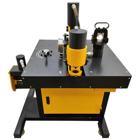 Beilockery Electric Hydraulic Busbar Processor Machine side view, featuring robust design and control elements for precision work.