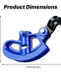 Heavy Duty Conduit Bender Head With Spring Hook Assisted Flex For 3/4 Inch 15Mm Emt Pipe Steel Rigid Metal Tube Electrical Tool Easy Bending Job dimensions image showing size details in millimeters and inches.