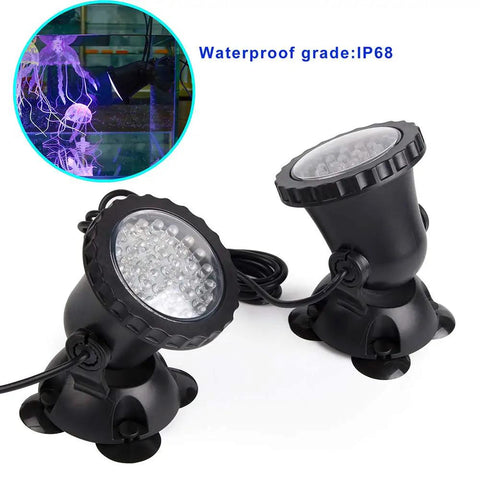 Pond Lights Color Changing Underwater RGB Lit Spotlight Kit IP68 Waterproof Submersible Fountain Lights with Memory Dimmer