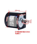 Rock Solid Ac 220V Synchronous Motor 28W Permanent Magnet with 7mm central shaft, showing dimensions and structure.