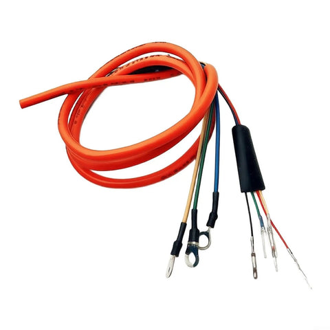 Upgrade Your Ride With Heavy Duty E Bike Motor Extension Cable Featuring Premium Pure Copper Core And High Conductivity For 1000W Systems Designed To Handle Massive Loads Without Voltage Drop While Staying Super Durable And Weatherproof In Any Climate. orange e-bike motor extension cable with sealed connectors and bare wire ends