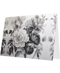 Floral Graphite Print Greeting Cards Half Fold For All Occasions In White Photo Paper 4x6 Inches
