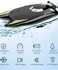 Crazy Fast RC Racing Boat For Adults With Dual Motors Two Point Four GHz Remote Control Waterproof Hull 32cm Ready To Run